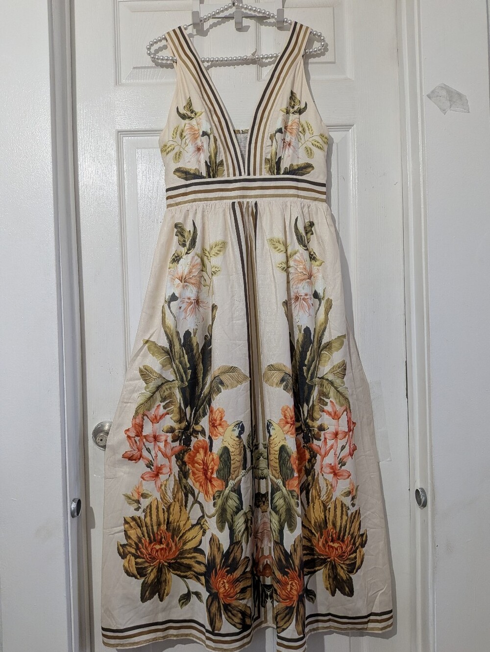 Commense Tropical Floral Print Deep V-Neck Maxi Dress - Picture 7 of 16